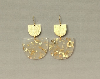 Statement Earrings Gold Confetti