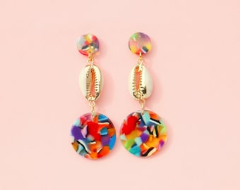 Summer Statement Earrings Cowrie Shell