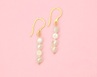 Pendientes de perlas de agua dulce