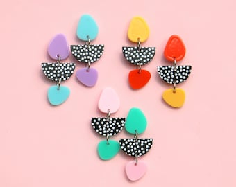 Mix Match Earrings Pebbles and Dots