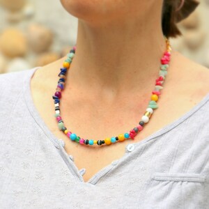 Colorful Beaded Gemstone Necklace For Women image 3