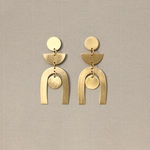 Abstract Geometric Statement Brass Earrings