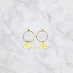 Brass Sunshine Rays Hoops image 2