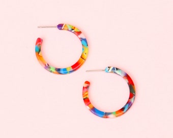 Colorful Acetate Hoop Earrings