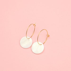 Mother Of Pearl Disc Hoops