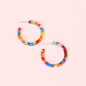 Colorful Acetate Hoop Earrings