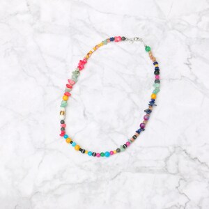 Colorful Beaded Gemstone Necklace For Women image 2