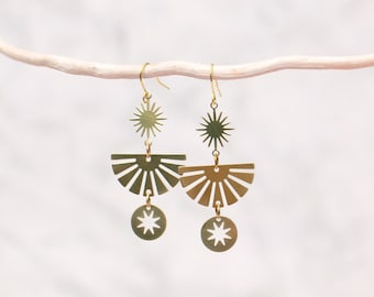 Sun Earrings Brass