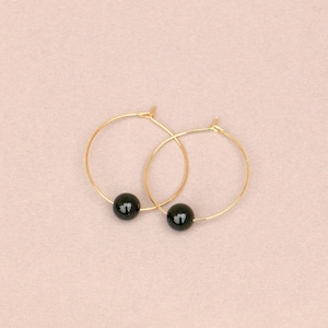 Créoles or noir avec onyx