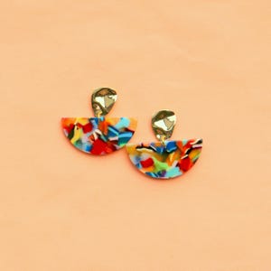 Half Circle Earrings Multi Color