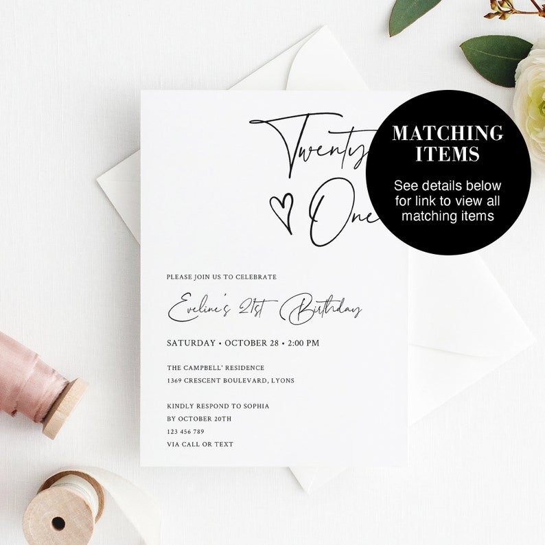 21st Birthday Welcome Sign Template Simple Black and White - Etsy