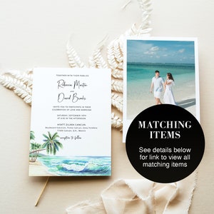 Beach Bachelorette Invitation Template Tropical Ocean Weekend Itinerary Schedule, Pool Hen Party Printable Card, Editable in Corjl, MIA 画像 5