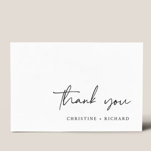 Thank You Cards Template - Modern Minimalist Thanks Card, Printable ...