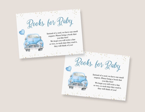 Books for Baby Printable Card Template Baby Boy Shower Book | Etsy