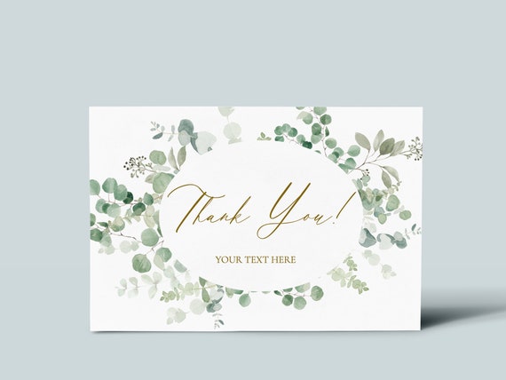 Wreath Thank You Thank You Card Wedding Thank You Wedding Card Printable Thank You Greenery Thank You Wedding Template PDF Rustic Thank You