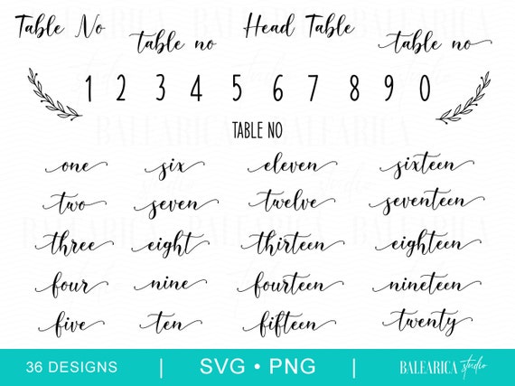 Table Numbers SVG Bundle - Wedding Svg, DIY Wedding Table Decor, Svg Files for Cricut, Rustic Wedding Table Numbers, Instant Download, WSB1 Il_570xn