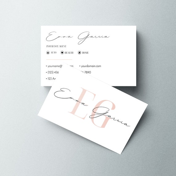 Business Card Template Instant Download Printable DIY Modern Etsy
