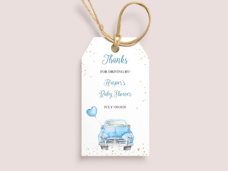 Drive by Baby Shower Thank You Tags Printable Template Baby Etsy