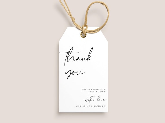 Customized Gift Tags Personalized Thank You Cards Tag Minimalist Small