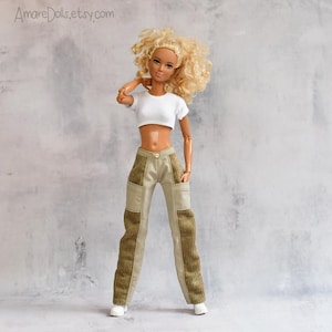 Puppe JEANS, Hose, handgemachte Puppenkleidung, 33 cm, Maßstab 1:6