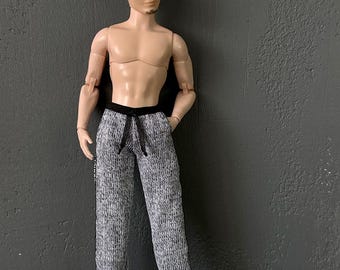 Fashion Doll Joggers, Male Doll Pants, Real Pockets