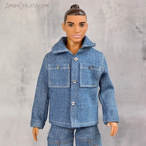 Männliche Puppe Jeansjacke, Puppenkleidung für Ken - Mantel, Oberbekleidung