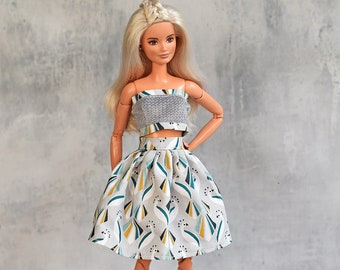 Fashion  Doll Clothing SET, Skirt and Top OOAK