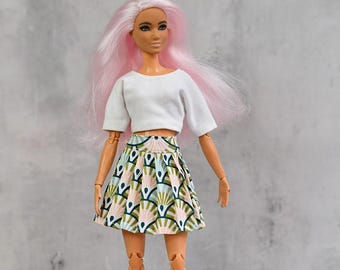 Doll SKIRT, Doll Clothes, 12"doll, 1/6 fashion clothing