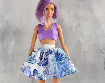 Doll SKIRT, Doll Clothes, 12"doll, 1/6 fashion clothing