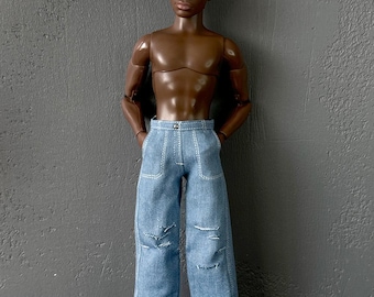 Fashion Doll Jeans, Male Doll Pants, Real Pockets