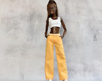 Doll JEANS, Pants, Handmade Doll Clothes, 12", 1:6 scale