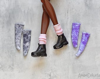 Fashion Doll Socks SET OF 3, doll clothing 1:6