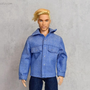 Chemise de poupée masculine en coton faite main, vêtements pour poupée de 30 cm