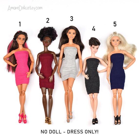 Barbie Doll Strapless Mini Dress Handmade Doll Clothing | Etsy