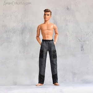 Fashion Doll Clothes, Jeans, Male Doll Pants, Trousers Jeans