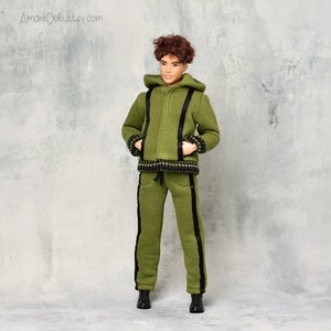SET - Male Fashion Doll Tracksuit, Pants + Jacket 1:6 handmade doll clothes
