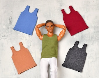 Doll T-shirt, Tank Top, Handmade Doll Clothes, Jersey Top