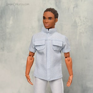 Male Fashion Doll Shirt, Handmade Doll Clothes, 12" fashion doll