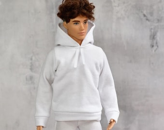 Male Fashion Doll Hoodie, Handmade Doll Clothes