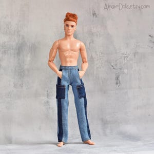 Fashion Doll Clothes, Jeans, Male Doll Pants, Trousers Jeans