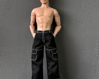 Fashion Doll Jeans, Male Doll Pants, Real Pockets