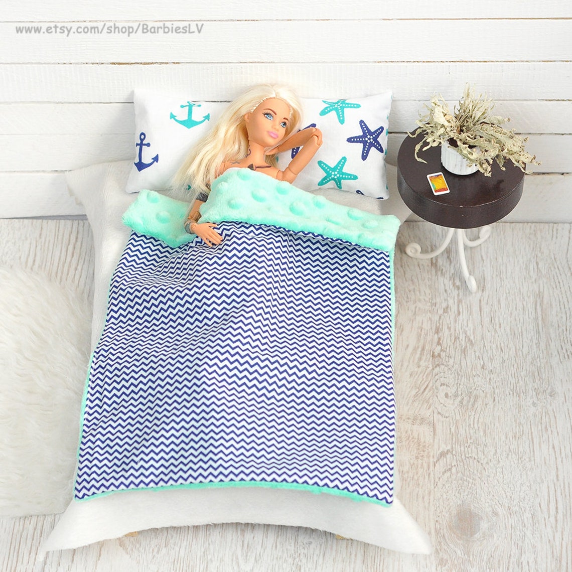 Barbie Bedding Doll Blanket and Pillows Set 16 Scale Etsy