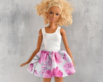 12 Inch Doll Skirt, Elastic Jersey Fashion Clothing