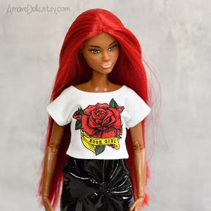 Doll Clothes, TOP, T-shirt, Handmade Doll Clothing, Apparel, Curvy, Petite, Tall, Regular