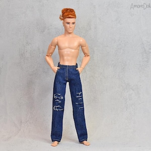 Modepuppe Jeans Hose, Echte Taschen