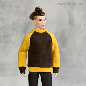 Male Fashion Doll Clothes, Doll Sweater, Sweatshirt, Handmade Doll Clothes