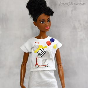Doll Clothes, TOP, T-shirt, Handmade Doll Clothing, Apparel, Curvy, Petite, Tall, Regular