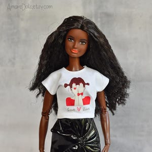 Doll Clothes, TOP, T-shirt, Handmade Doll Clothing, Apparel, Curvy, Petite, Tall, Regular