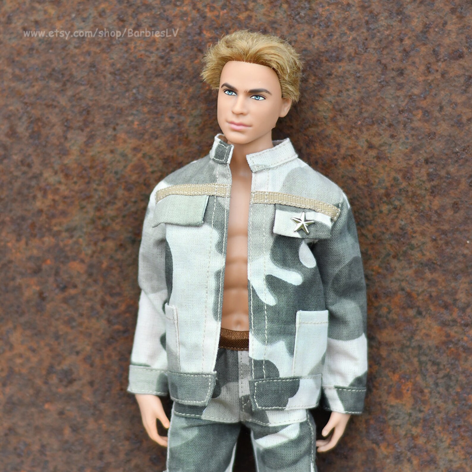 Ken Jacket Doll Clothes Army Uniform Camouflage Coat | Etsy