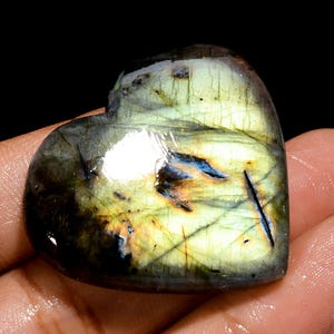 Natural Heart Labradorite Cabochon Labradorite Gemstone Heart Shape Labradorite Stone Fire Heart Shape Cabochon For Craft And Jewelry